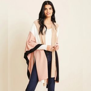 Ann Taylor Colorblock Cape Poncho Wrap NWT